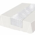 Goldengifts 11.25 in. x 6 ft. 3 in. Sequined Table Runner, White, 12PK GO2801125